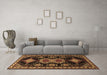 Machine Washable Persian Brown Traditional Rug in a Living Room,, wshtr1711brn