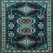 Square Machine Washable Persian Light Blue Traditional Rug, wshtr1711lblu