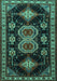 Machine Washable Persian Turquoise Traditional Area Rugs, wshtr1711turq