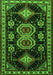 Serging Thickness of Machine Washable Persian Green Traditional Area Rugs, wshtr1711grn