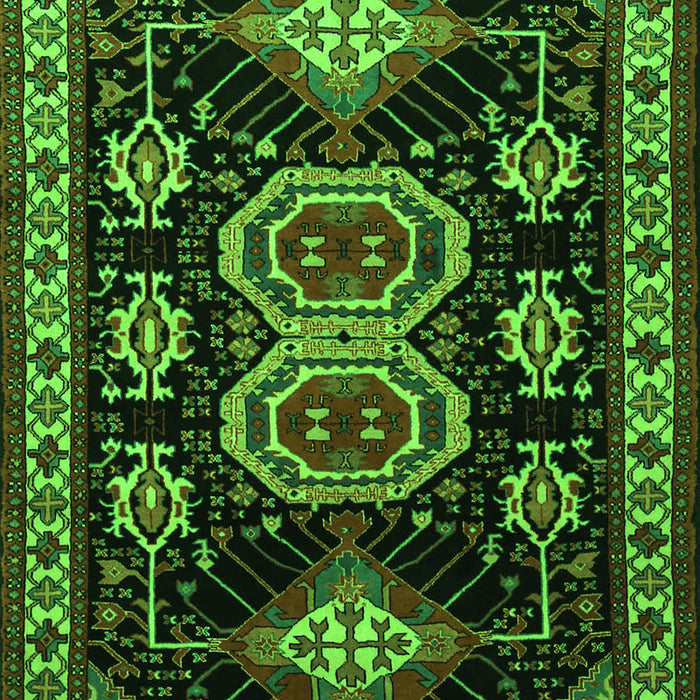 Serging Thickness of Machine Washable Persian Green Traditional Area Rugs, wshtr1711grn