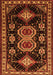 Serging Thickness of Machine Washable Persian Orange Traditional Area Rugs, wshtr1711org