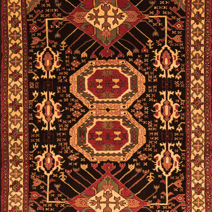 Serging Thickness of Machine Washable Persian Orange Traditional Area Rugs, wshtr1711org