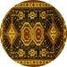 Round Machine Washable Persian Yellow Traditional Rug, wshtr1711yw