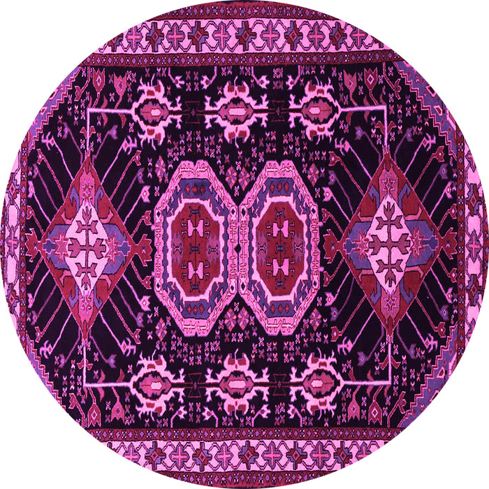 Round Persian Pink Traditional Rug, tr1711pnk