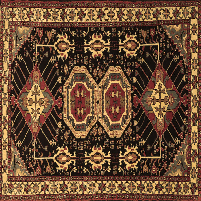 Square Persian Brown Traditional Rug, tr1711brn