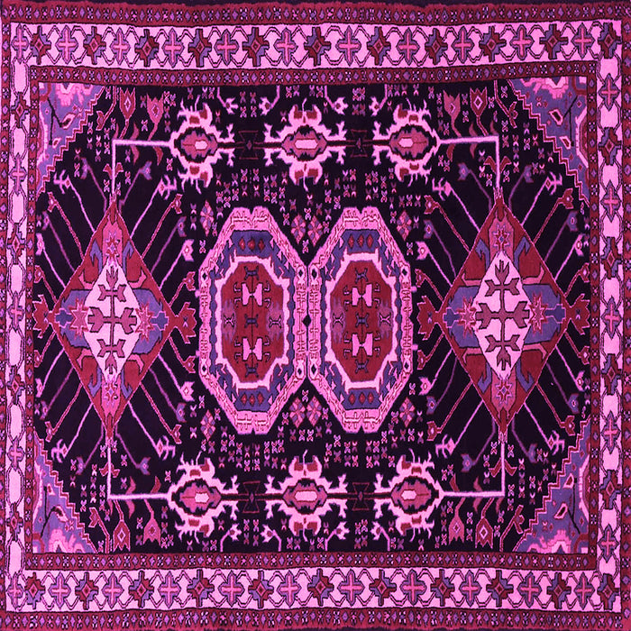 Square Machine Washable Persian Pink Traditional Rug, wshtr1711pnk