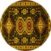Round Persian Yellow Traditional Rug, tr1711yw