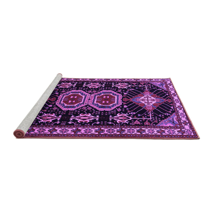 Sideview of Machine Washable Persian Purple Traditional Area Rugs, wshtr1711pur