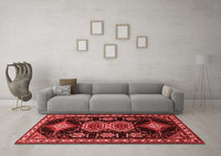 Machine Washable Persian Red Traditional Rug, wshtr1711red