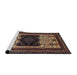 Sideview of Machine Washable Traditional Dark Almond Brown Rug, wshtr1712