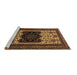 Sideview of Machine Washable Persian Brown Traditional Rug, wshtr1712brn