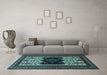 Machine Washable Persian Light Blue Traditional Rug in a Living Room, wshtr1712lblu