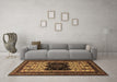 Machine Washable Persian Brown Traditional Rug in a Living Room,, wshtr1712brn