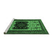 Sideview of Machine Washable Persian Emerald Green Traditional Area Rugs, wshtr1712emgrn