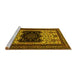 Sideview of Machine Washable Persian Yellow Traditional Rug, wshtr1712yw