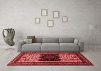 Machine Washable Persian Red Traditional Rug, wshtr1712red