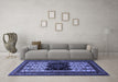 Machine Washable Persian Blue Traditional Rug in a Living Room, wshtr1712blu