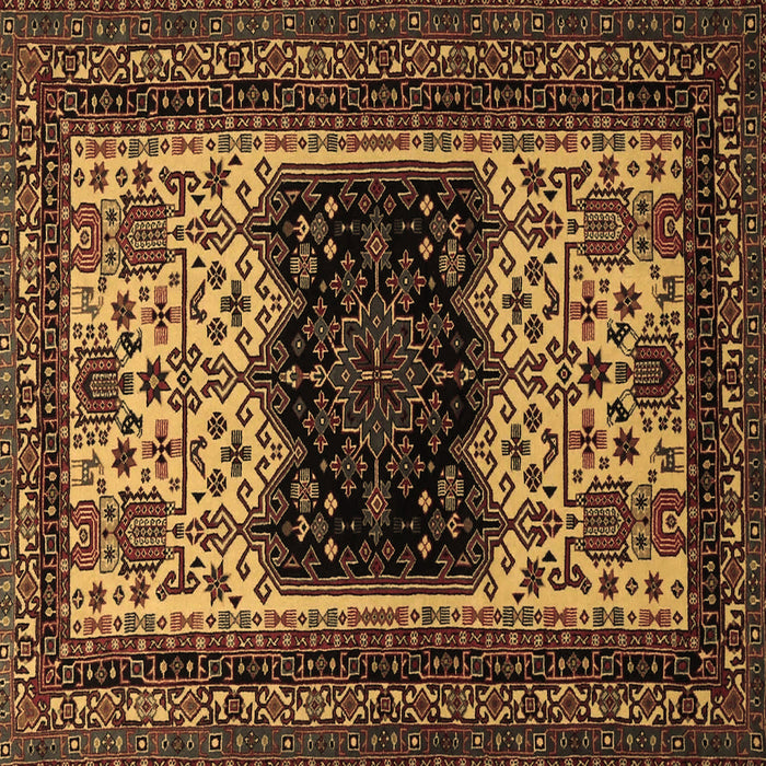 Square Persian Brown Traditional Rug, tr1712brn