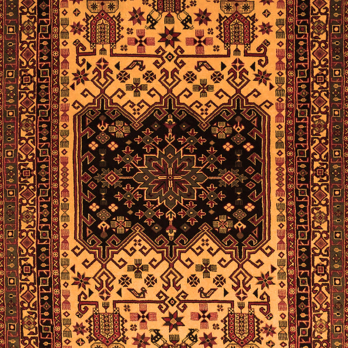 Serging Thickness of Machine Washable Persian Orange Traditional Area Rugs, wshtr1712org
