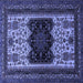 Square Persian Blue Traditional Rug, tr1712blu