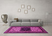 Machine Washable Persian Pink Traditional Rug in a Living Room, wshtr1712pnk