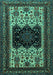 Machine Washable Persian Turquoise Traditional Area Rugs, wshtr1712turq