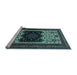 Sideview of Machine Washable Persian Light Blue Traditional Rug, wshtr1712lblu