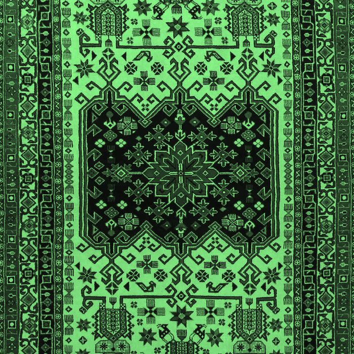 Machine Washable Persian Emerald Green Traditional Area Rugs, wshtr1712emgrn