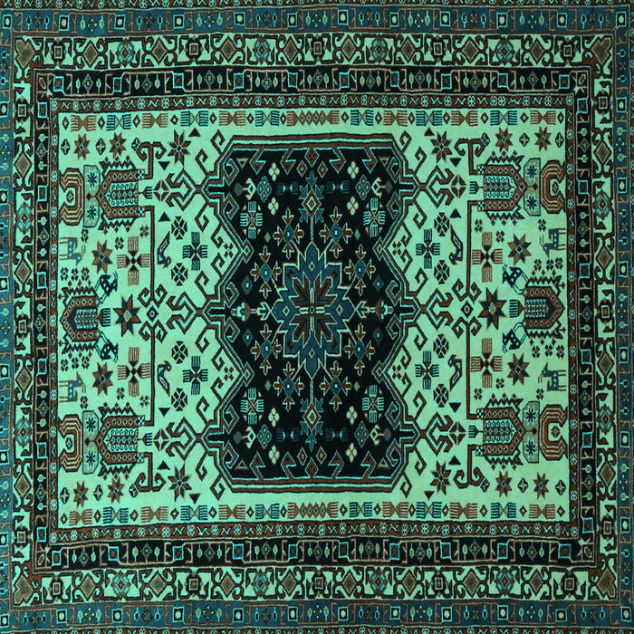 Square Persian Turquoise Traditional Rug, tr1712turq