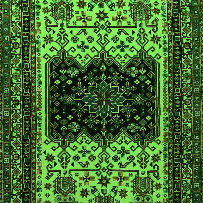 Serging Thickness of Machine Washable Persian Green Traditional Area Rugs, wshtr1712grn