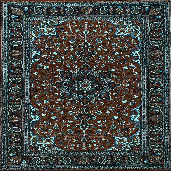 Square Machine Washable Persian Light Blue Traditional Rug, wshtr1713lblu