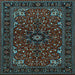 Square Machine Washable Persian Light Blue Traditional Rug, wshtr1713lblu