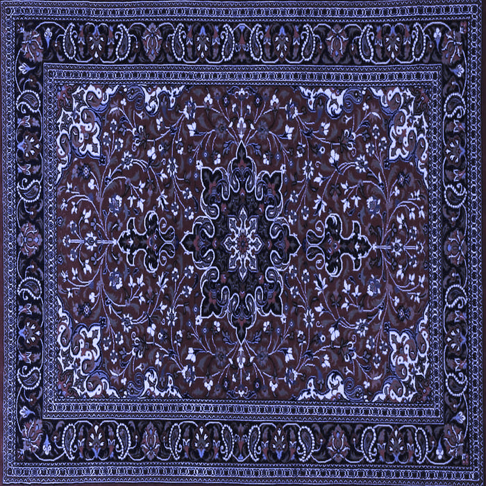 Square Machine Washable Persian Blue Traditional Rug, wshtr1713blu