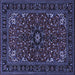 Square Machine Washable Persian Blue Traditional Rug, wshtr1713blu