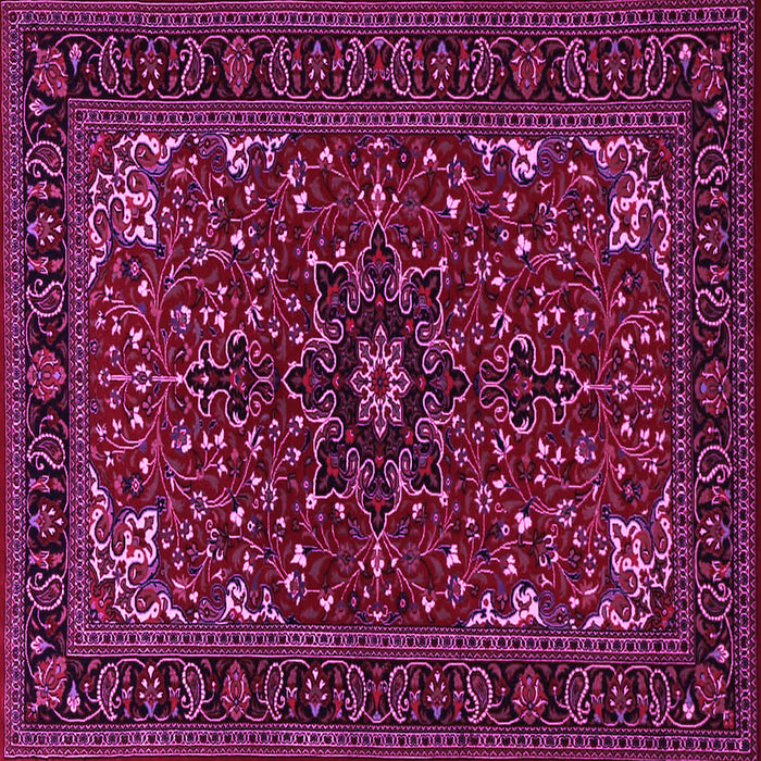Square Machine Washable Persian Pink Traditional Rug, wshtr1713pnk