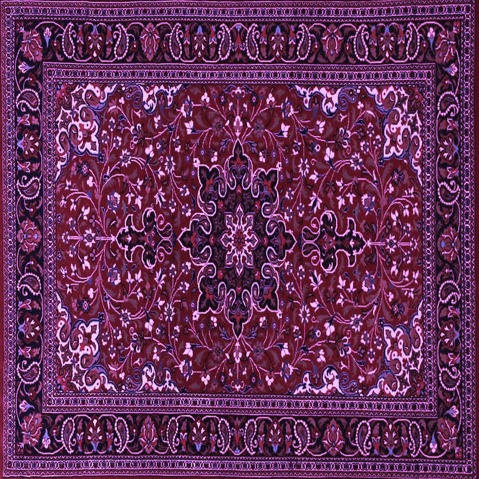 Square Machine Washable Persian Purple Traditional Area Rugs, wshtr1713pur