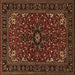 Square Persian Brown Traditional Rug, tr1713brn