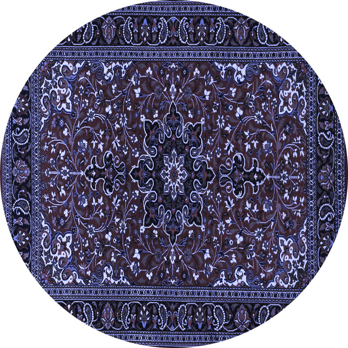 Round Persian Blue Traditional Rug, tr1713blu