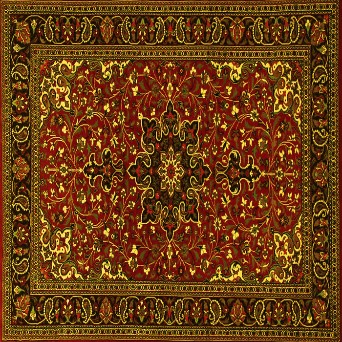 Square Persian Yellow Traditional Rug, tr1713yw