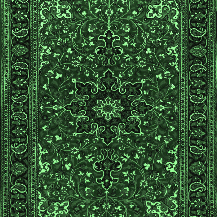 Machine Washable Persian Emerald Green Traditional Area Rugs, wshtr1713emgrn