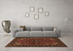 Machine Washable Persian Brown Traditional Rug in a Living Room,, wshtr1713brn