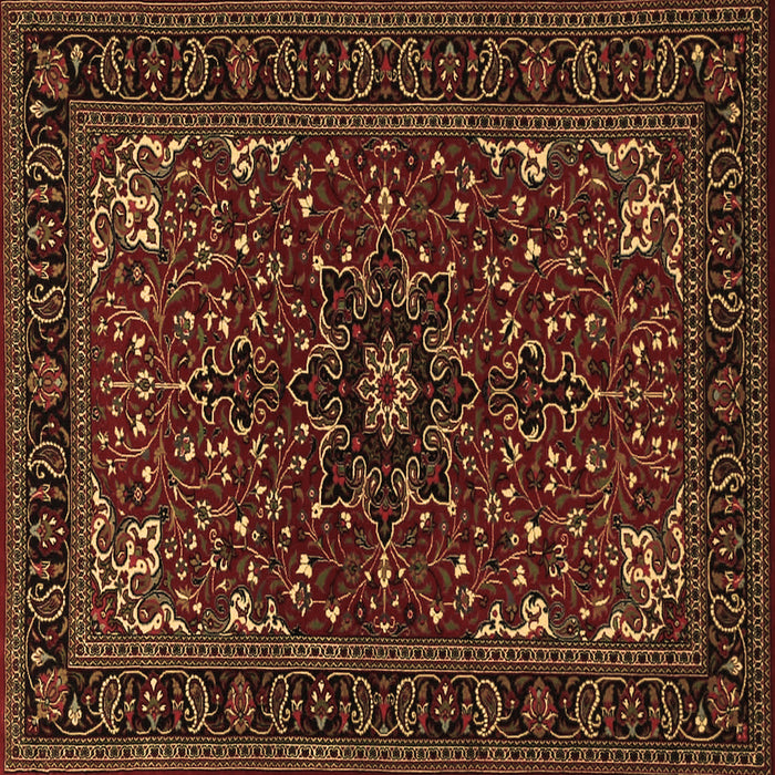 Square Machine Washable Persian Brown Traditional Rug, wshtr1713brn