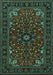 Machine Washable Persian Turquoise Traditional Area Rugs, wshtr1713turq