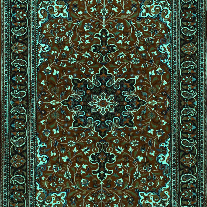 Machine Washable Persian Turquoise Traditional Area Rugs, wshtr1713turq