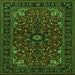 Round Machine Washable Persian Green Traditional Area Rugs, wshtr1713grn