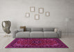 Machine Washable Persian Pink Traditional Rug in a Living Room, wshtr1713pnk