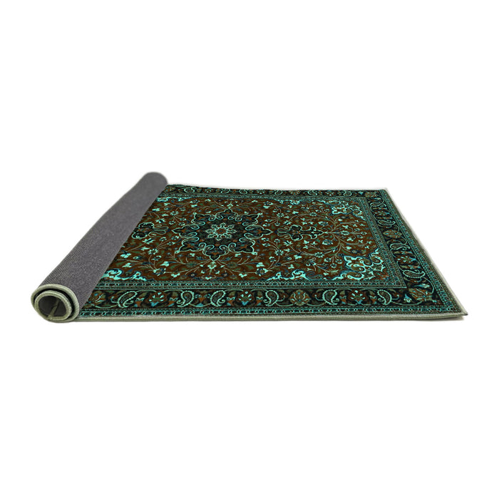 Sideview of Persian Turquoise Traditional Rug, tr1713turq