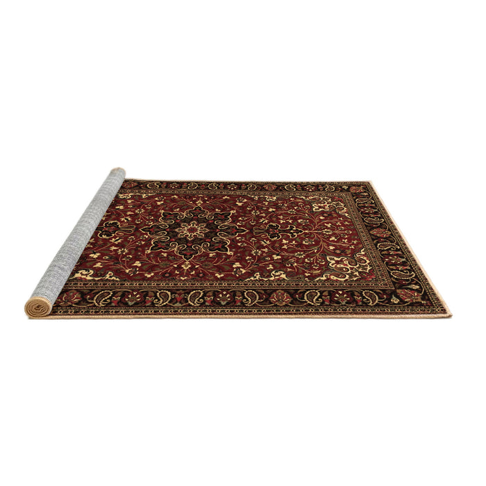 Sideview of Machine Washable Persian Brown Traditional Rug, wshtr1713brn
