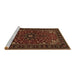 Sideview of Machine Washable Persian Brown Traditional Rug, wshtr1713brn